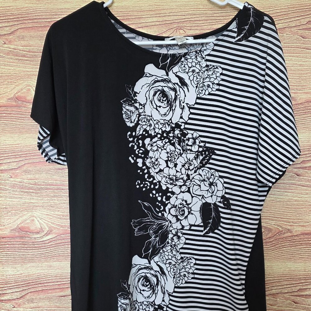 New With Tags Black and White Blouse